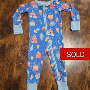 Little Sleepies Blue Birthday Wishes 6-12 Months Zippy